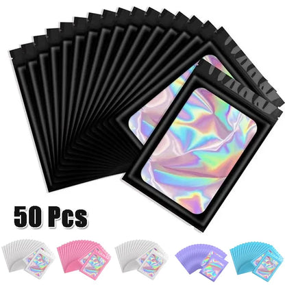 50Pcs Translucent Smell Proof Mylar Bags Resealable Odor Proof Bags