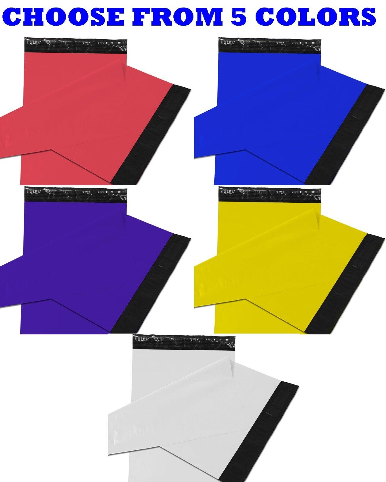 ANY SIZE COLOR POLY MAILERS PLASTIC ENVELOPES SHIPPING MAILING BAGS