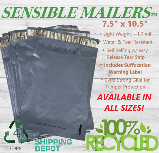 Fully Recycled Poly Mailers Earth Friendly Shipping Bags - Sensible Mailers