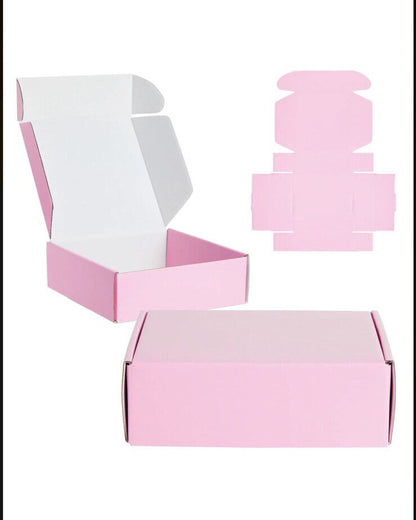 25 Pack Pink Corrugated Shipping Paper Mailer Packing Boxes for Business, 6x6x2"