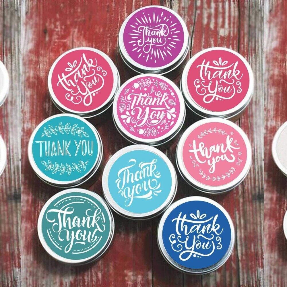 2 Roll of 1000 pcs 1" Assorted Floral Thank You Stickers