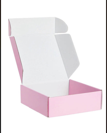 25 Pack Pink Corrugated Shipping Paper Mailer Packing Boxes for Business, 6x6x2"