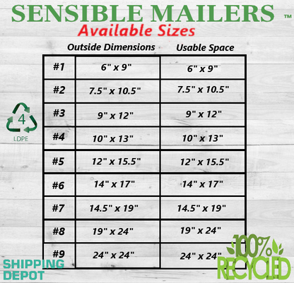 Fully Recycled Poly Mailers Earth Friendly Shipping Bags - Sensible Mailers